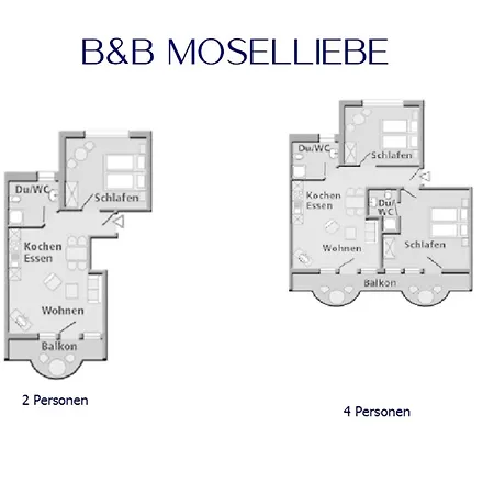 Apartment 2 Pers 1 Schlafzimmer Und Wohnzimmer Mit Balkon Und Blick Auf Mosel